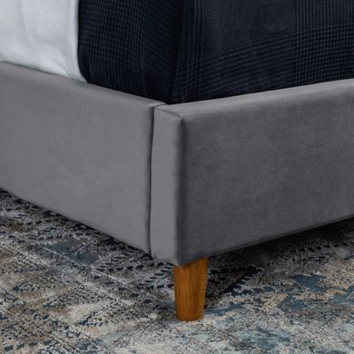 Ліжко MEBEL ELITE DENNIS Welur 90x200 см Темно-сірий