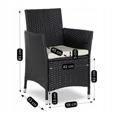 Комплект садових меблів MEBEL ELITE POMONA Чорний