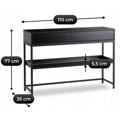 Консоль MEBEL ELITE RUBY 110 см Черный