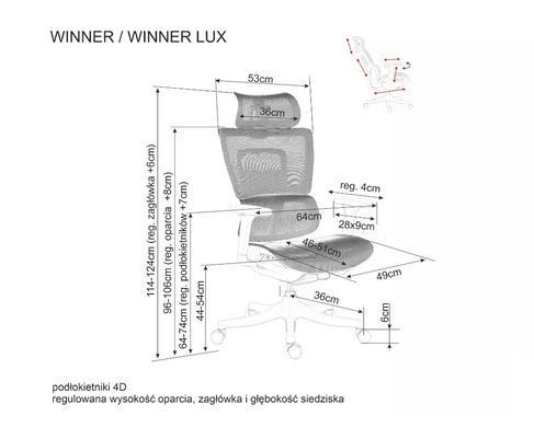 Крісло поворотне Winner Сірий SIGNAL