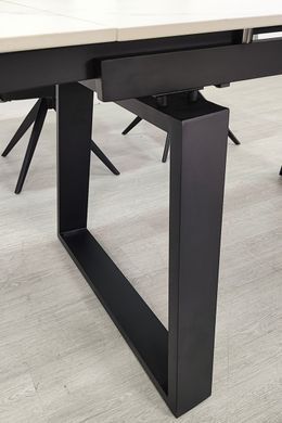 Стіл INTARSIO BERNARD CERAMIC 140(200)*90 Білий мат/Чорний