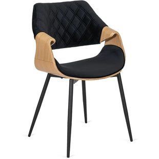 Стул бархатный MEBEL ELITE DAKOTA Velvet Черный / Золотой дуб