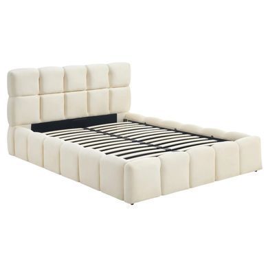 Кровать MEBEL ELITE MURACJA Welur 140x200 см Кремовая