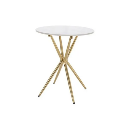 Журнальний столик AZALIA CERAMIC 50x50 см Білий Глянець / Золото SIGNAL