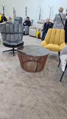 Журнальный столик BAHAMA 80x80 см Дымчатое Стекло / Коричневый /Черный Мат SIGNAL