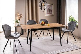 Стол Gusto 120(160)x68 см Дуб Вотан / Черный SIGNAL