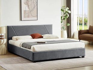 Кровать COLUMBIA Velvet 140x200 см Серый SIGNAL