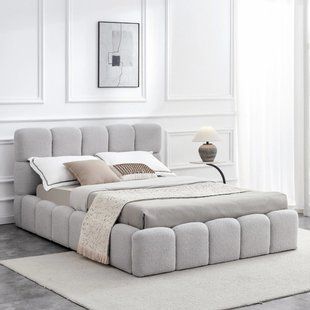 Кровать MEBEL ELITE MURACJA Boucle 140x200 см Серый