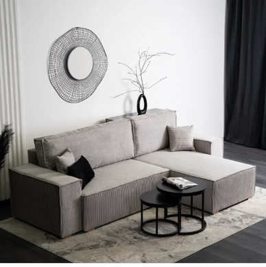 Кутовий диван універсальний MEBEL ELITE ALEX 262 см тканина: сірий