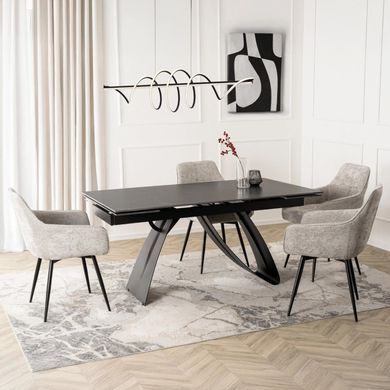 Обеденный стол MEBEL ELITE DEVON 160(220)*90 см Черный