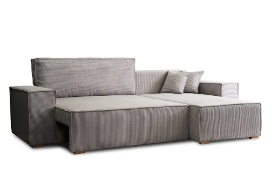 Кутовий диван універсальний MEBEL ELITE ALEX 262 см тканина: сірий