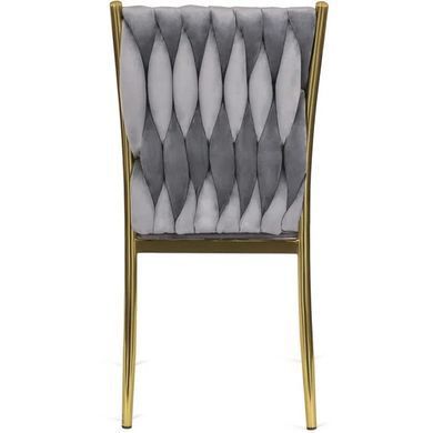 Стул бархатный MEBEL ELITE DAN велюр Серый / Золотой