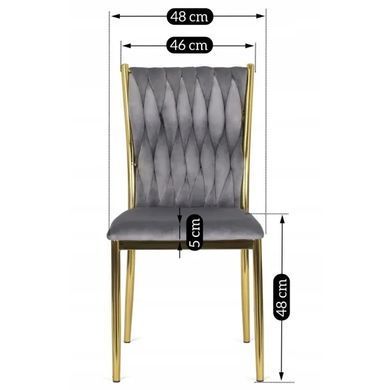 Стул бархатный MEBEL ELITE DAN велюр Серый / Золотой