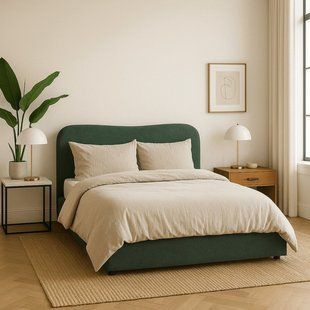 Кровать MEBEL ELITE BRISTOL Boucle 160x200 см Зеленый