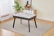 Стіл INTARSIO OSLO CERAMIC 120(180)*80 сірий глянець/чорний каркас
