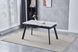 Стіл INTARSIO OSLO CERAMIC 120(180)*80 білий глянець/чорний каркас
