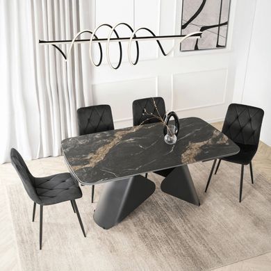 Розкладний обідній стіл MEBEL ELITE VERONA 160(240)*90 см Чорний