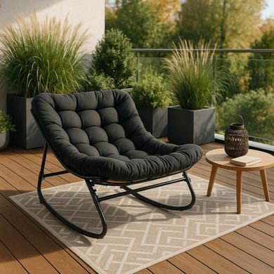 Садове крісло-качалка AURORA Чорний MEBEL ELITE