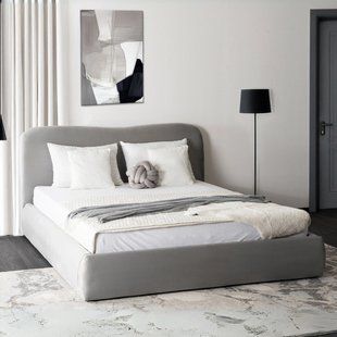 Кровать MEBEL ELITE BRISTOL Welur 160x200 см Серый