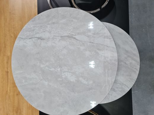 Комплект журнальных столиков Portafino B 80x80 см Эффект Мрамора Серый/Хром SIGNAL