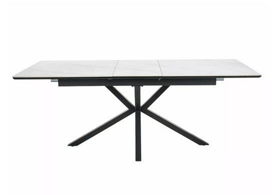 Стіл Logan Ceramic 160(200)x90 см Білий Мат / Чорний Мат SIGNAL