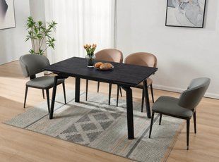 Стіл BELFORD CERAMIC 140(200)*80 чорний горіх/чорний