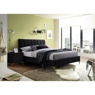 Ліжко Mirage Velvet Чорний 160х200 см SIGNAL