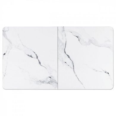 Стіл INTARSIO BERLIN CERAMIC 140(180)*80 білий глянець/чорний каркас