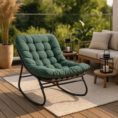Садове крісло-качалка AURORA Зелений MEBEL ELITE