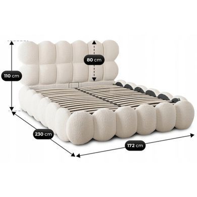 Ліжко MEBEL ELITE ANKARA Boucle 140x200 см Кремовий
