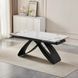 Стіл розкладний MEBEL ELITE LUIGI 160-240 х91 см Білий мармур/Чорний