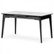 Стіл INTARSIO BERLIN CERAMIC 140(180)*80 білий глянець/чорний каркас