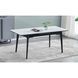 Стіл INTARSIO BERLIN CERAMIC 140(180)*80 білий глянець/чорний каркас