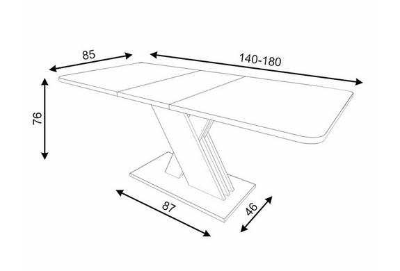 Стол Exel Дуб Вотан / Белый Мат 140(180)x85 см SIGNAL