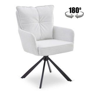 Обеденный стул поворотный MEBEL ELITE CITY Velvet Кремовый