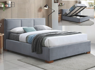 Кровать MAISON Velvet 160x200 см Серый SIGNAL