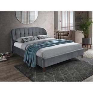 Ліжко Liguria Velvet Сірий 160х200 см SIGNAL