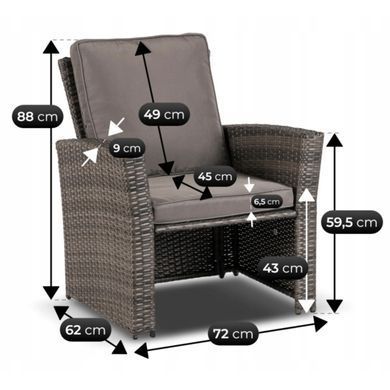 Комплект садовой мебели MEBEL ELITE DELGADO Серый