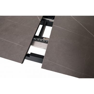 Стіл INTARSIO BERLIN CERAMIC 111(140)*75 сірий мат/чорний каркас