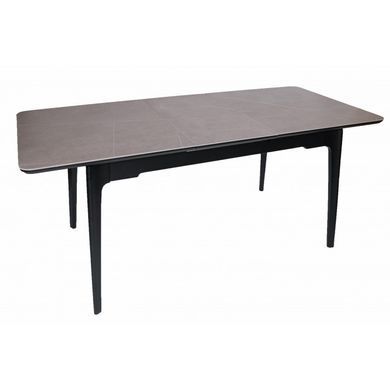 Стіл INTARSIO BERLIN CERAMIC 111(140)*75 сірий мат/чорний каркас