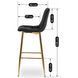 Барный стул бархатный MEBEL ELITE ARIEL Ecru Velvet Черный/Золотой