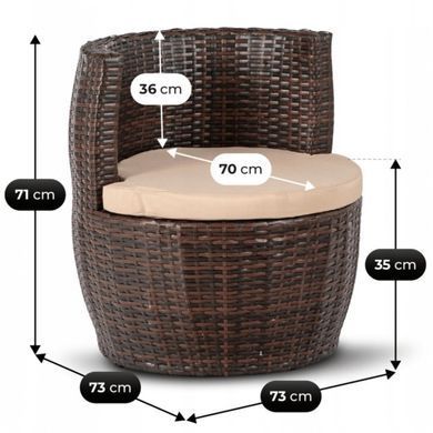 Комплект садових меблів MEBEL ELITE FRIO Коричневий