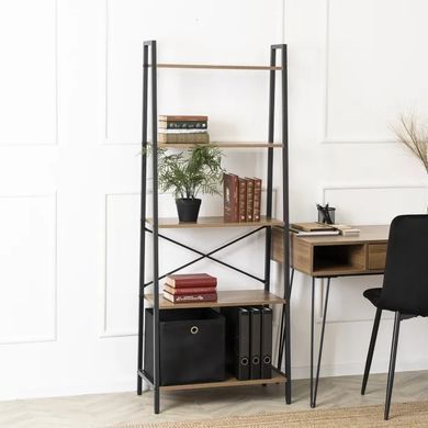 Стелаж MEBEL ELITE ERVA горіх / чорний