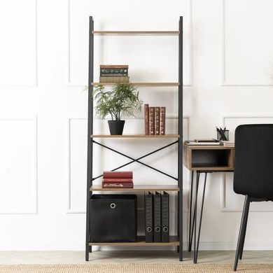 Стелаж MEBEL ELITE ERVA горіх / чорний