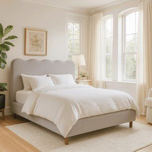 Кровать MEBEL ELITE IZMIR Boucle 160x200 см Серый