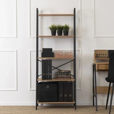 Стелаж MEBEL ELITE ERVA Золотий дуб / Чорний