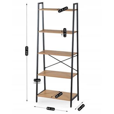 Стелаж MEBEL ELITE ERVA Золотий дуб / Чорний
