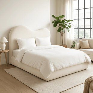 Кровать MEBEL ELITE TALINN Boucle 180x200 см Кремовая
