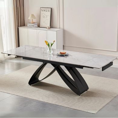 Стол раскладной MEBEL ELITE LUIGI 160-240х91 см Серый/Черный