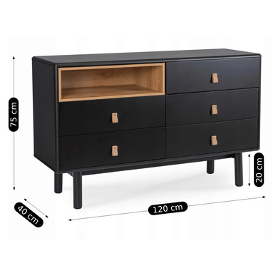 Комод MEBEL ELITE NAOMI Черный